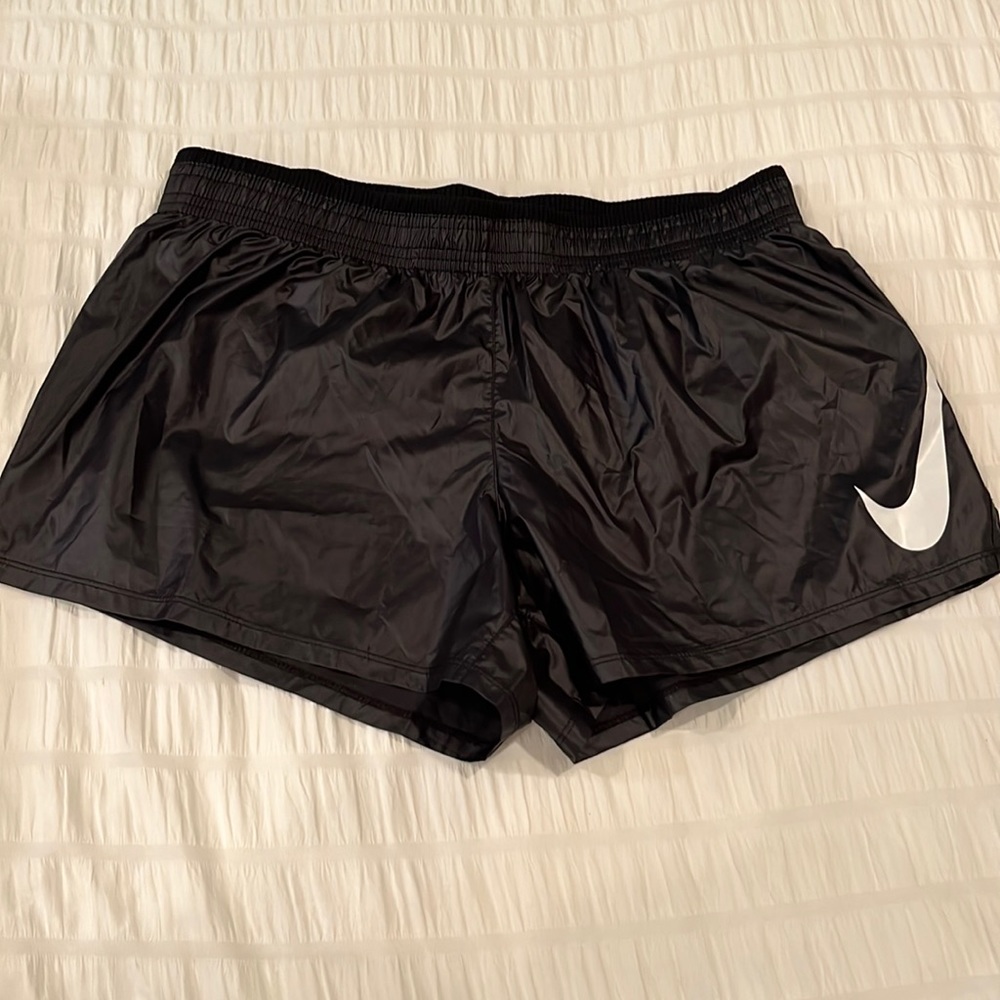 Nike Tempo Running Shorts | Black with White Swoosh | Size Large | NWOT |